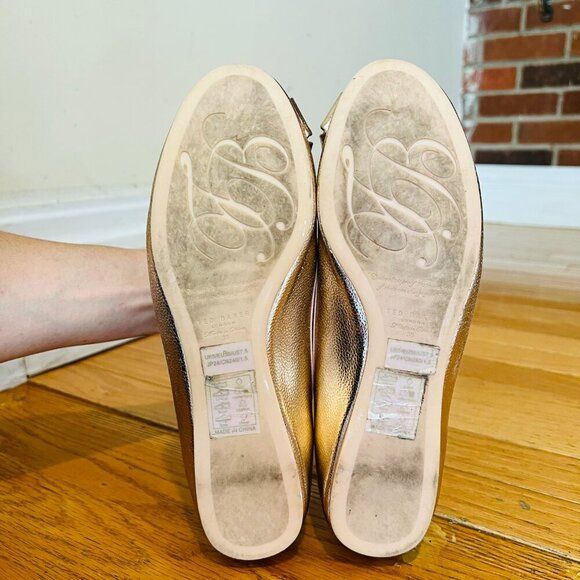TED BAKER LONDON SATIN W/GOLD BOW BALLET FLATS WOMEN SHOES US 7.5/EU 38 - Picture 15 of 16